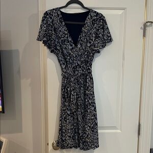 Lane Bryant Blue and White Floral Midi Dress